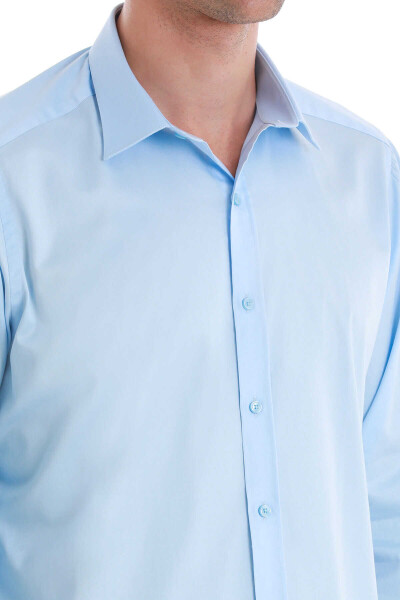 Mavi Klasik Fit 100% Pamuk Slim Yaka Uzun Kollu Saten Gömlek - 5