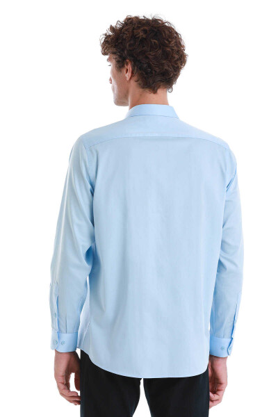 Mavi Klasik Fit 100% Pamuk Slim Yaka Uzun Kollu Saten Gömlek - 6