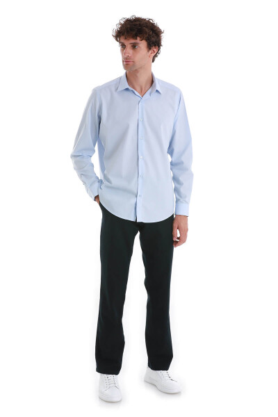 Mavi Klasik Fit Slim Yaka Pamuklu Uzun Kollu Gömlek - 2