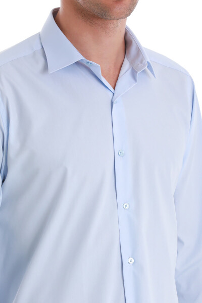 Mavi Klasik Fit Slim Yaka Pamuklu Uzun Kollu Gömlek - 4