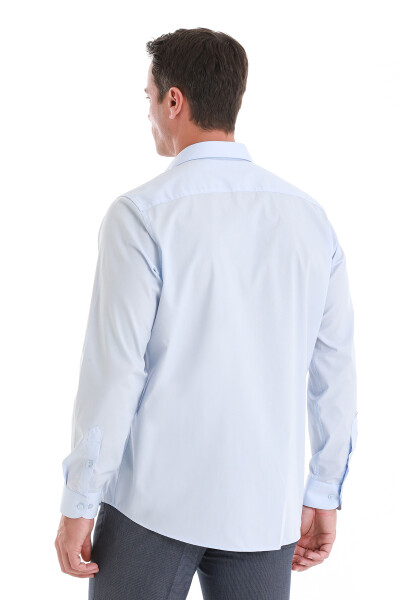 Mavi Klasik Fit Slim Yaka Pamuklu Uzun Kollu Klasik Gömlek - 6