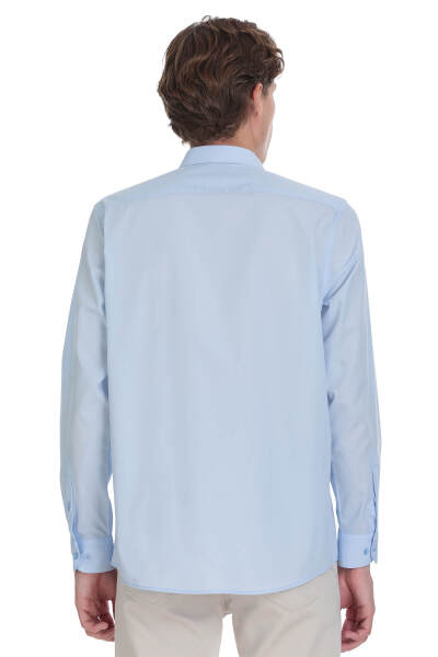 Mavi Klasik Fit Slim Yaka Pamuklu Uzun Kollu Gömlek - 6