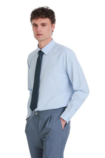 Mavi Klasik Fit Slim Yaka Uzun Kollu Pamuklu Gömlek - 3