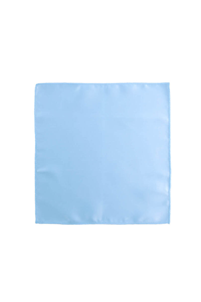 Mavi Klasik Saten Cep Mendili - Saykı