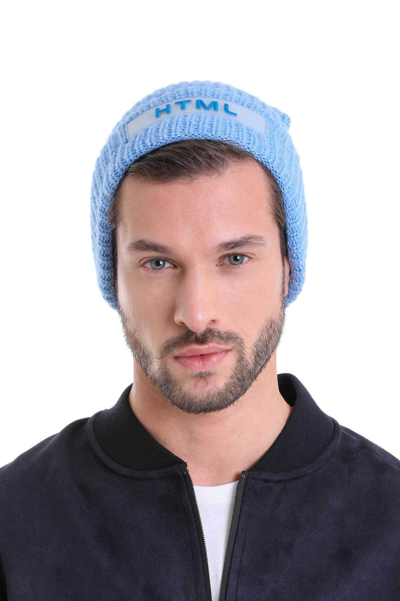 Mavi Pamuklu Örgü Bere - HTML