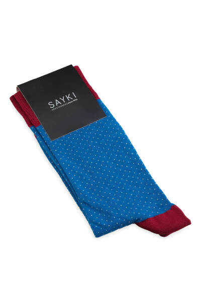 Mavi Puantiyeli Pamuk Çorap 