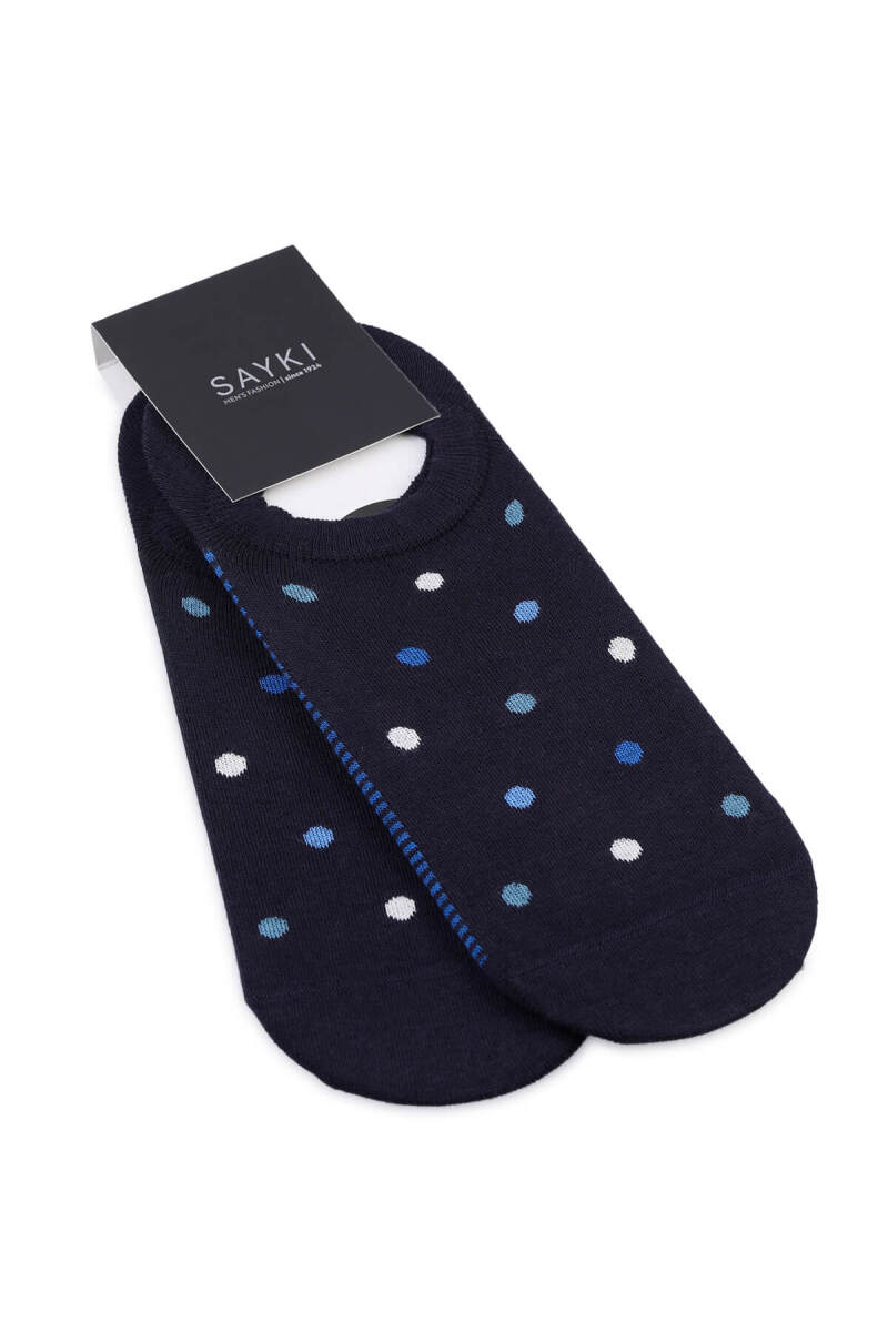 Mavi Puantiyeli Pamuklu İkili Babet Çorap - HATEM SAYKI