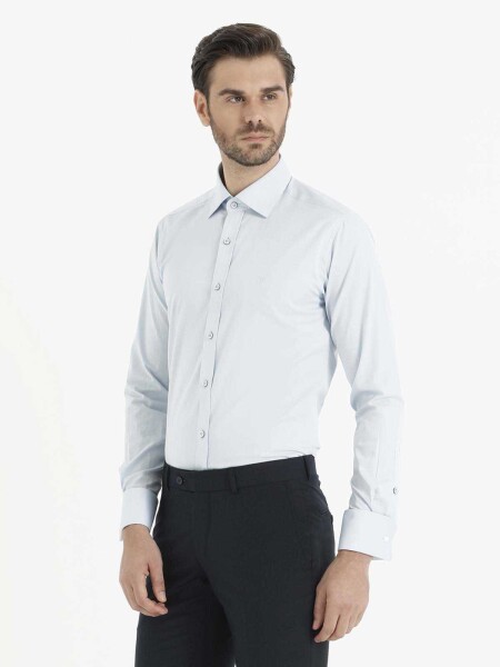 Mavi Slim Fit Gömlek - 4