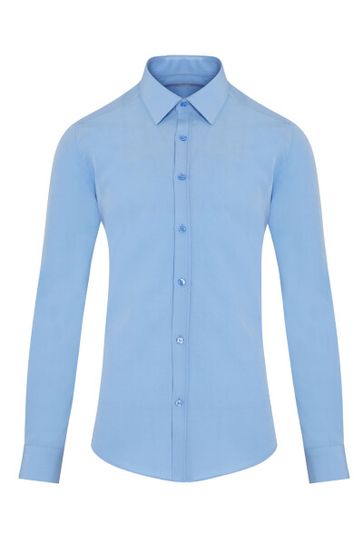 Mavi Slim Fit Uzun Kol Gömlek - 1