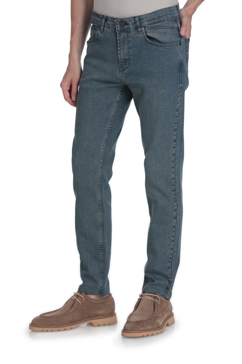 Mavi Rahat Kesim 5 Cep Pamuklu Kot Pantolon - Saykı