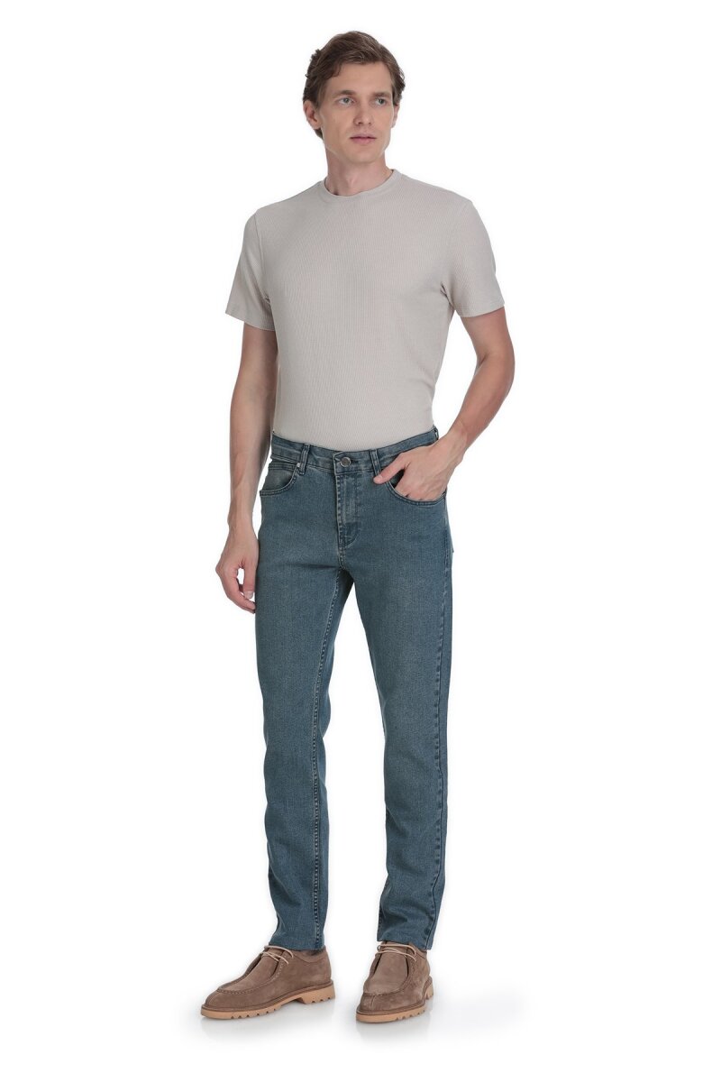 Mavi Rahat Kesim 5 Cep Pamuklu Kot Pantolon - Saykı (1)