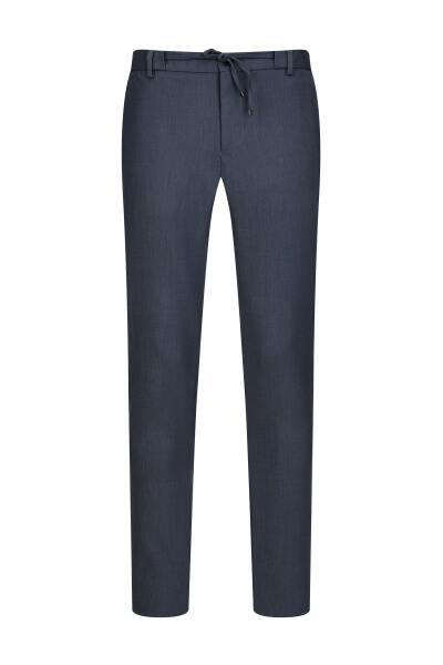 Mavi Rahat Kesim Yandan Cepli Jogger Pantolon - 3