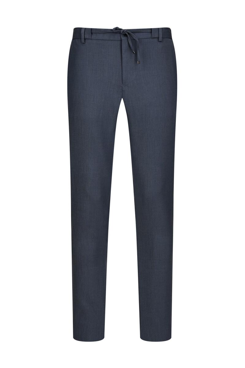 Mavi Rahat Kesim Yandan Cepli Jogger Pantolon - Hatemoğlu