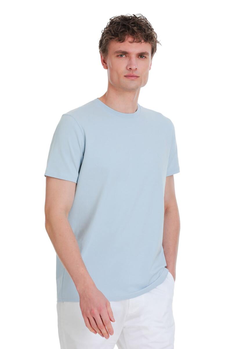 Mavi Regular Fit Bisiklet Yaka Pamuklu Tişört - HTML (1)