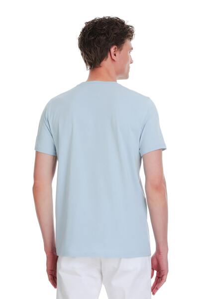 Mavi Regular Fit Bisiklet Yaka Pamuklu Tişört - 5