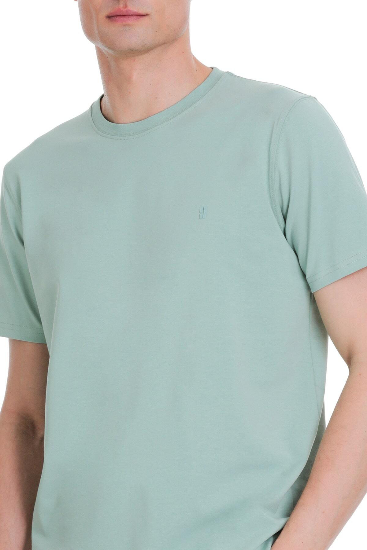 Mavi Regular Fit Bisiklet Yaka Pamuklu Tişört - 4