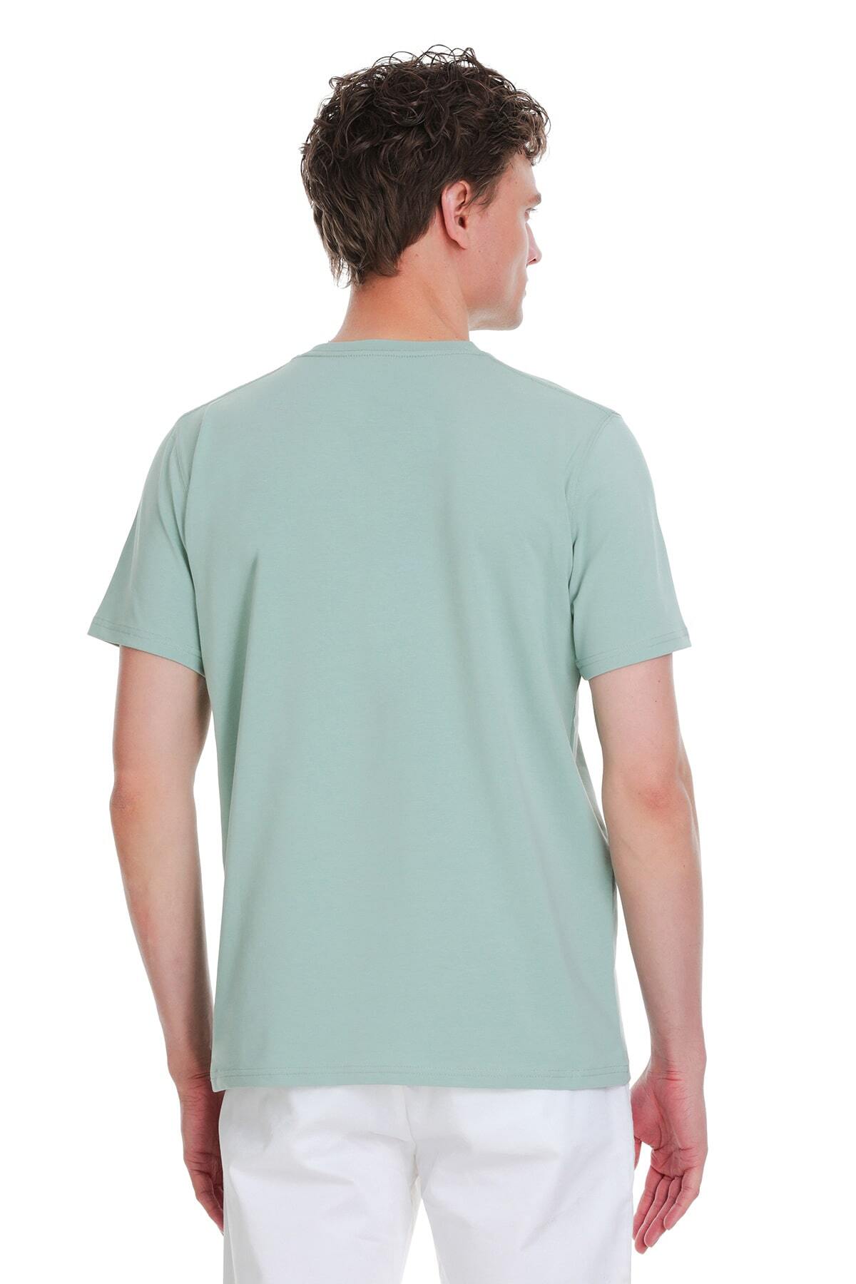 Mavi Regular Fit Bisiklet Yaka Pamuklu Tişört - 5