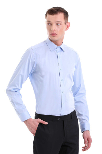 Mavi Regular Fit 100% Pamuklu Slim Yaka Uzun Kollu Klasik Gömlek - 3