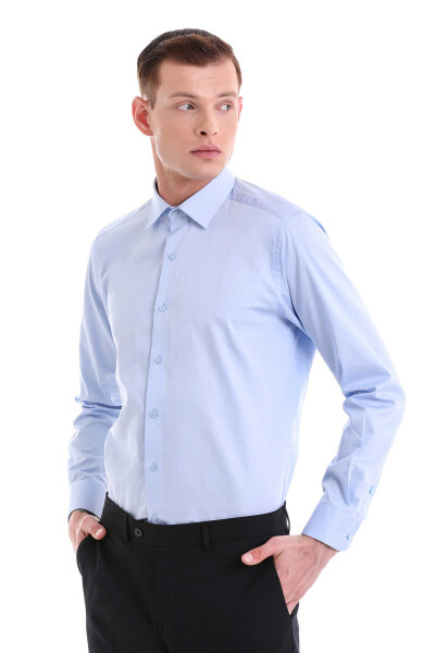Mavi Regular Fit 100% Pamuklu Slim Yaka Uzun Kollu Klasik Gömlek - 4
