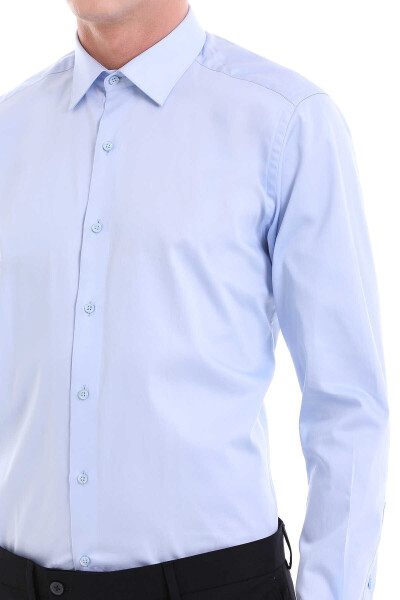 Mavi Regular Fit 100% Pamuklu Slim Yaka Uzun Kollu Klasik Gömlek - 5
