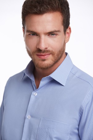 Mavi Regular Fit Desenli Pamuklu Slim Yaka Uzun Kollu Klasik Gömlek - 11