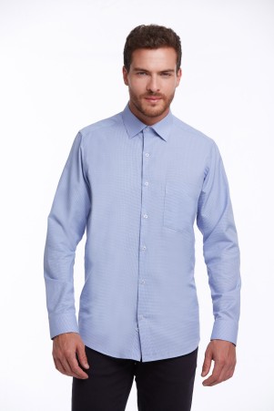 Mavi Regular Fit Desenli Pamuklu Slim Yaka Uzun Kollu Klasik Gömlek - 3