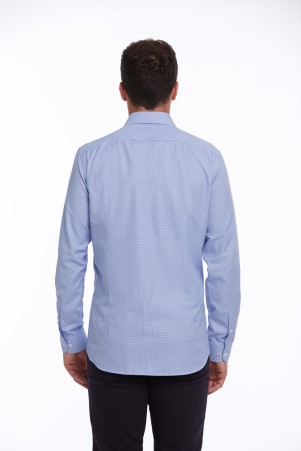 Mavi Regular Fit Desenli Pamuklu Slim Yaka Uzun Kollu Klasik Gömlek - 12