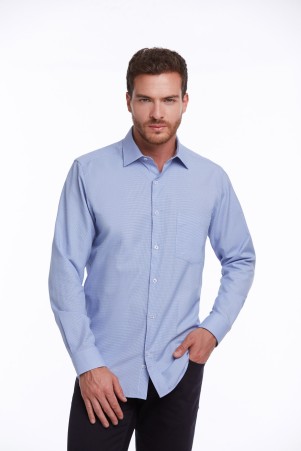 Mavi Regular Fit Desenli Pamuklu Slim Yaka Uzun Kollu Klasik Gömlek - 14