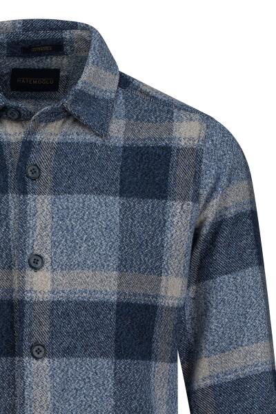 Mavi Regular Fit Shacket Uzun Kollu Pamuklu Kareli Gömlek - 2