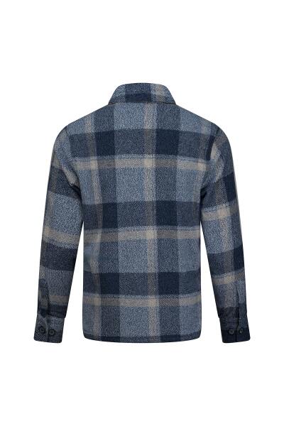 Mavi Regular Fit Shacket Uzun Kollu Pamuklu Kareli Gömlek - 3