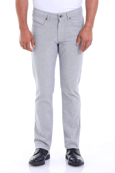 Gri Regular Fit Desenli Pamuklu 5 Cep Kanvas Pantolon - 6