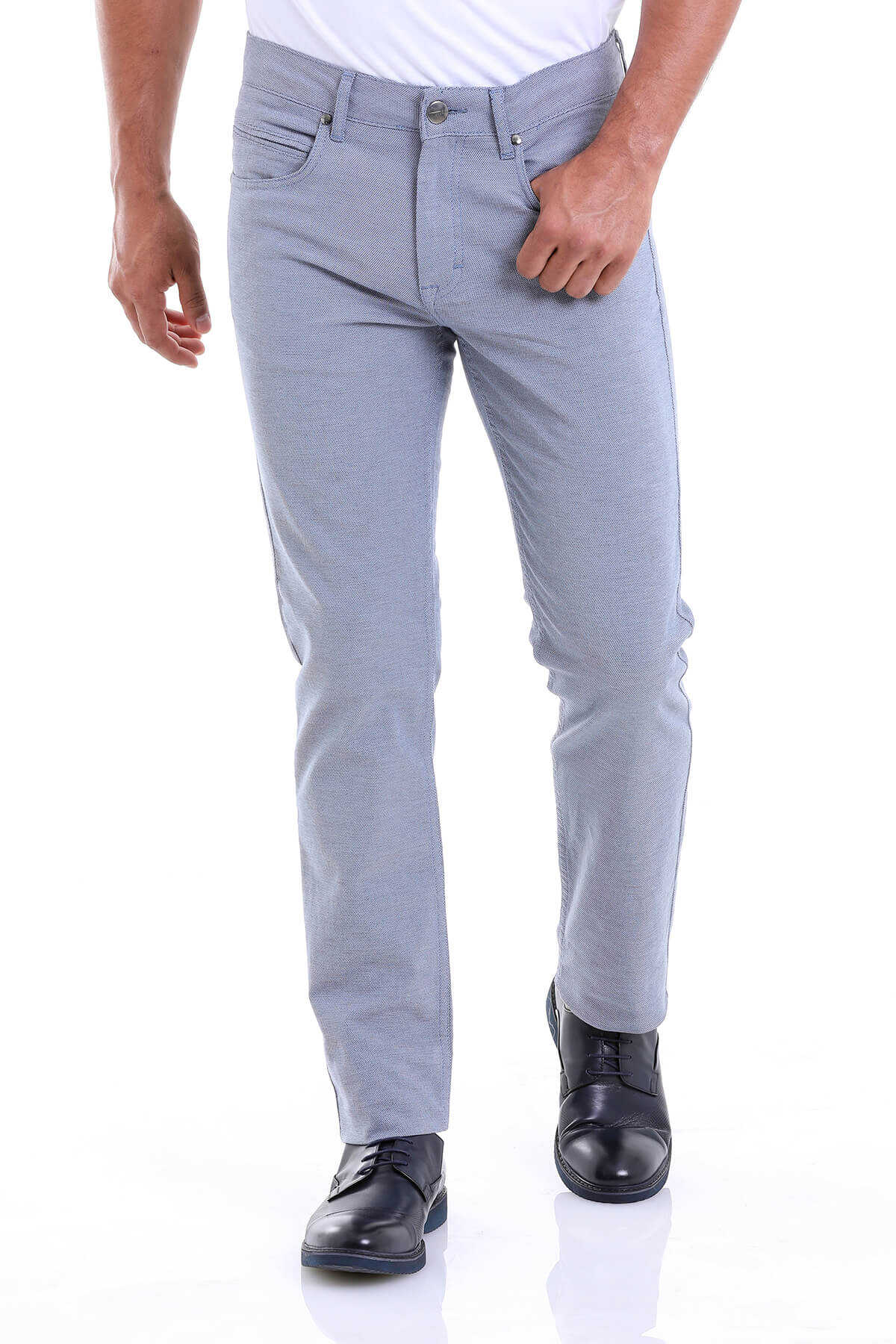 Mavi Regular Fit Desenli Pamuklu 5 Cep Kanvas Pantolon - 1