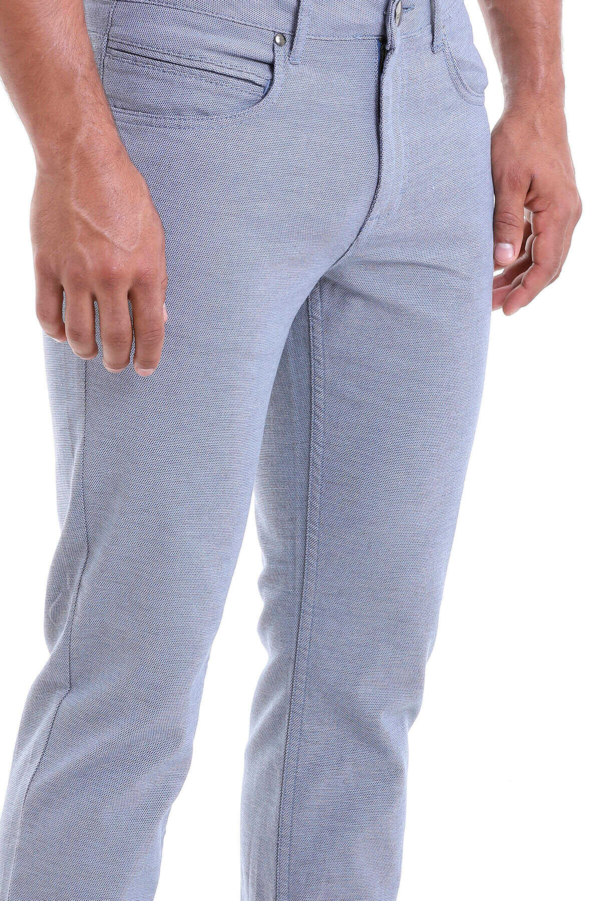 Mavi Regular Fit Desenli Pamuklu 5 Cep Kanvas Pantolon - 3