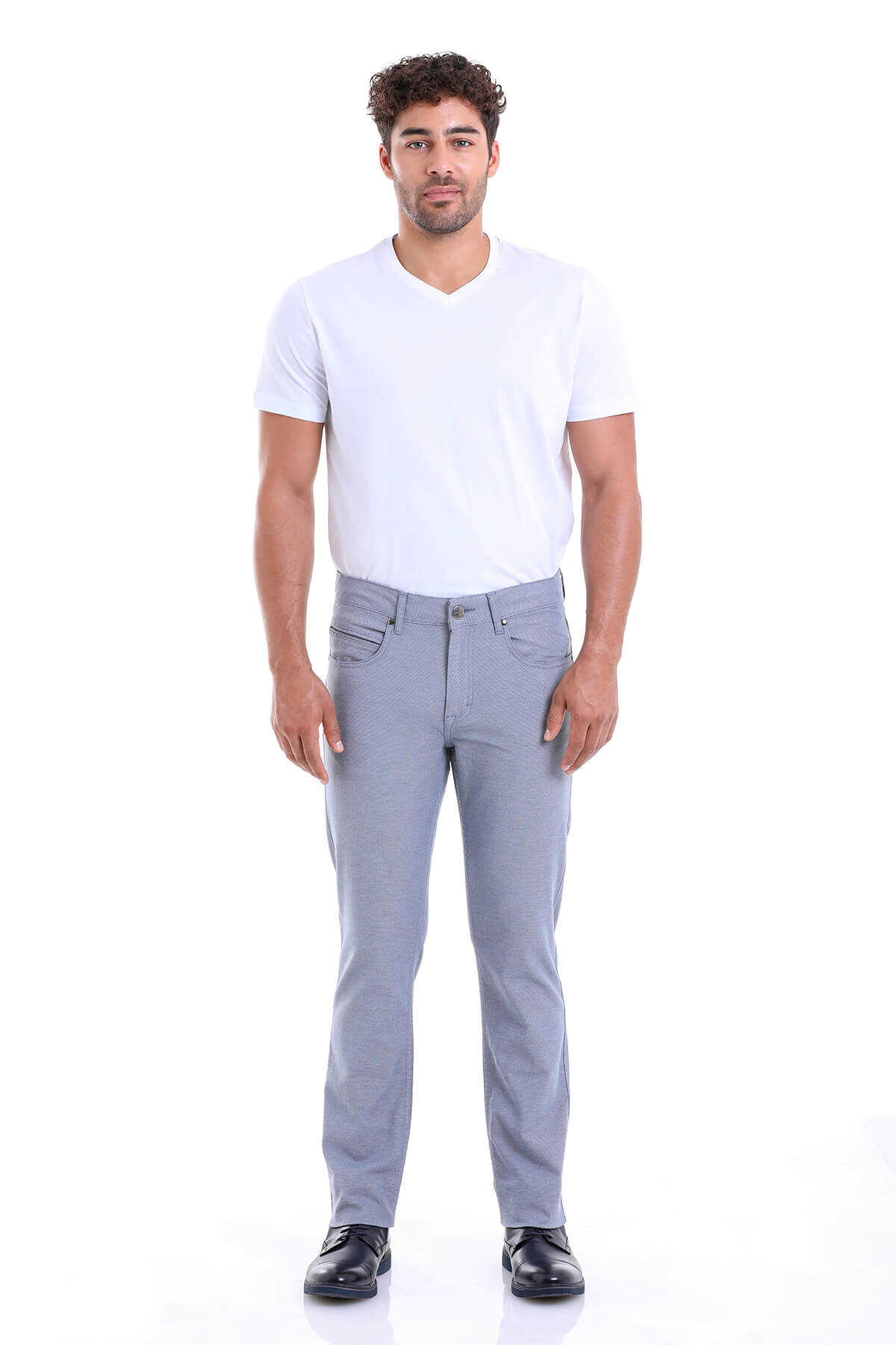 Mavi Regular Fit Desenli Pamuklu 5 Cep Kanvas Pantolon - 4