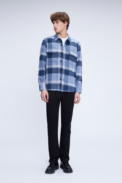 Mavi Regular Fit Shacket Uzun Kol Pamuklu Kareli Gömlek - 2