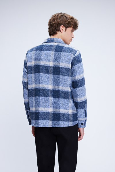 Mavi Regular Fit Shacket Uzun Kol Pamuklu Kareli Gömlek - 5