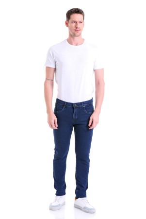 Mavi Slim Fit Desenli Pamuklu 5 Cep Kot Pantolon - Thumbnail