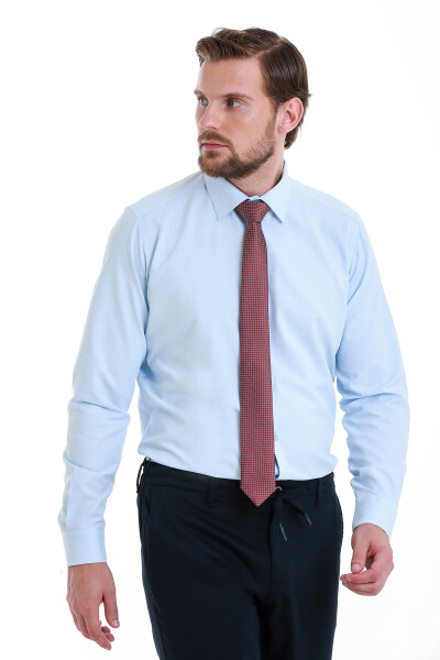 Mavi Slim Fit Slim Yaka Pamuklu Uzun Kollu Gömlek - 3