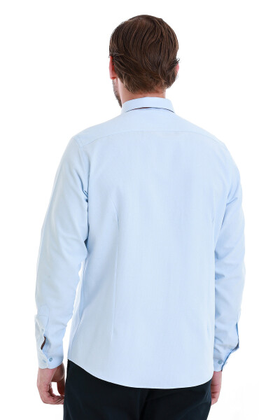 Mavi Slim Fit Slim Yaka Pamuklu Uzun Kollu Gömlek - 5