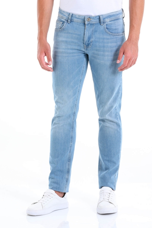 Mavi Slim Fit Düz Pamuklu 5 Cep Kot Pantolon - Thumbnail (1)