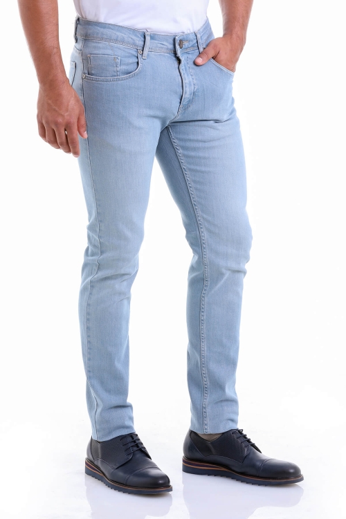 Mavi Slim Fit Düz Pamuklu 5 Cep Kot Pantolon - Thumbnail (2)