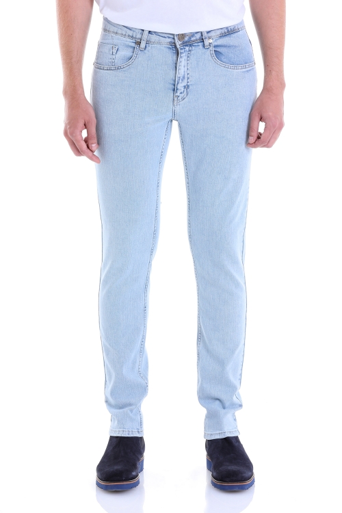 HTML - Mavi Slim Fit Düz Pamuklu 5 Cep Kot Pantolon