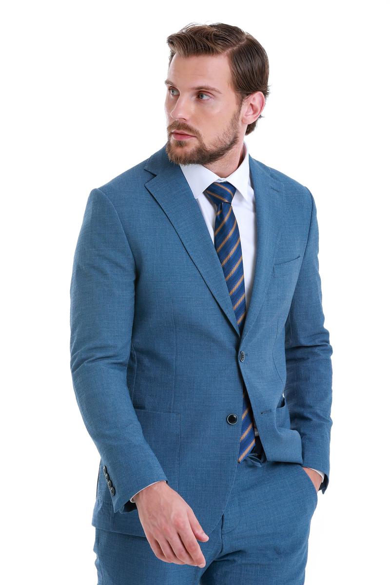 Mavi Slim Fit Mono Yaka Basic Takım Elbise - HTML (1)