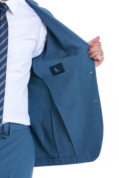 Mavi Slim Fit Mono Yaka Basic Takım Elbise - 5