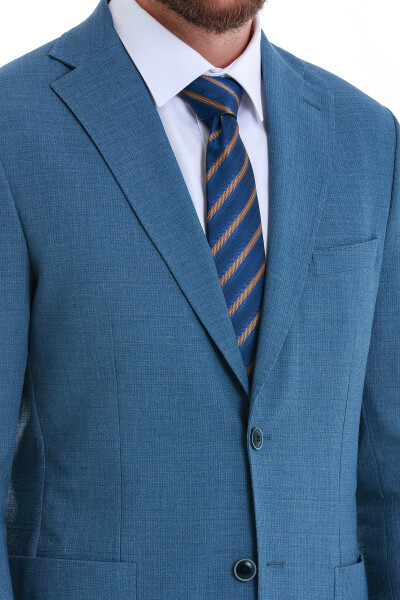 Mavi Slim Fit Mono Yaka Basic Takım Elbise - 6