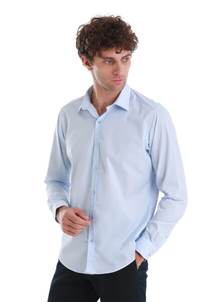 Mavi Slim Fit Slim Yaka Pamuklu Uzun Kollu Spor Gömlek - 6