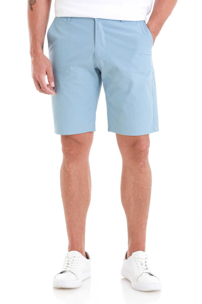Mavi Slim Fit Düz Yandan Cepli Basic Şort 