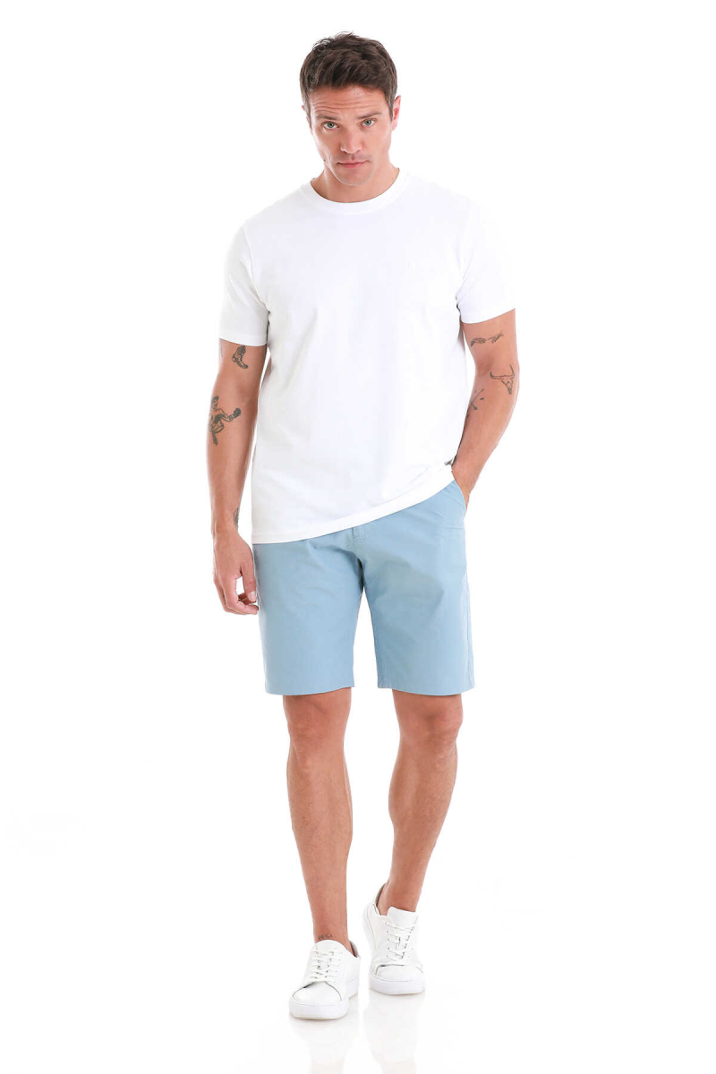 Mavi Slim Fit Düz Yandan Cepli Basic Şort - Hatemoğlu (1)