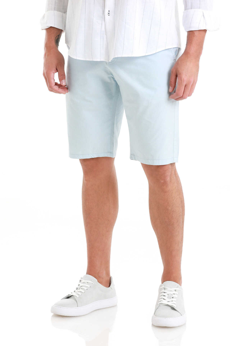 Mavi Slim Fit Düz Yandan Cepli Basic Şort - Hatemoğlu (1)