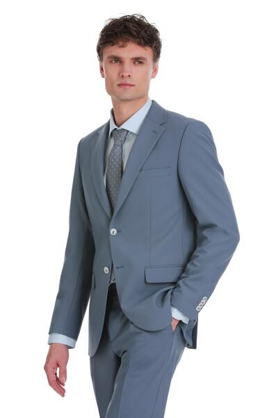 Mavi Slim Fit Mono Yaka Klasik Takım Elbise - 2